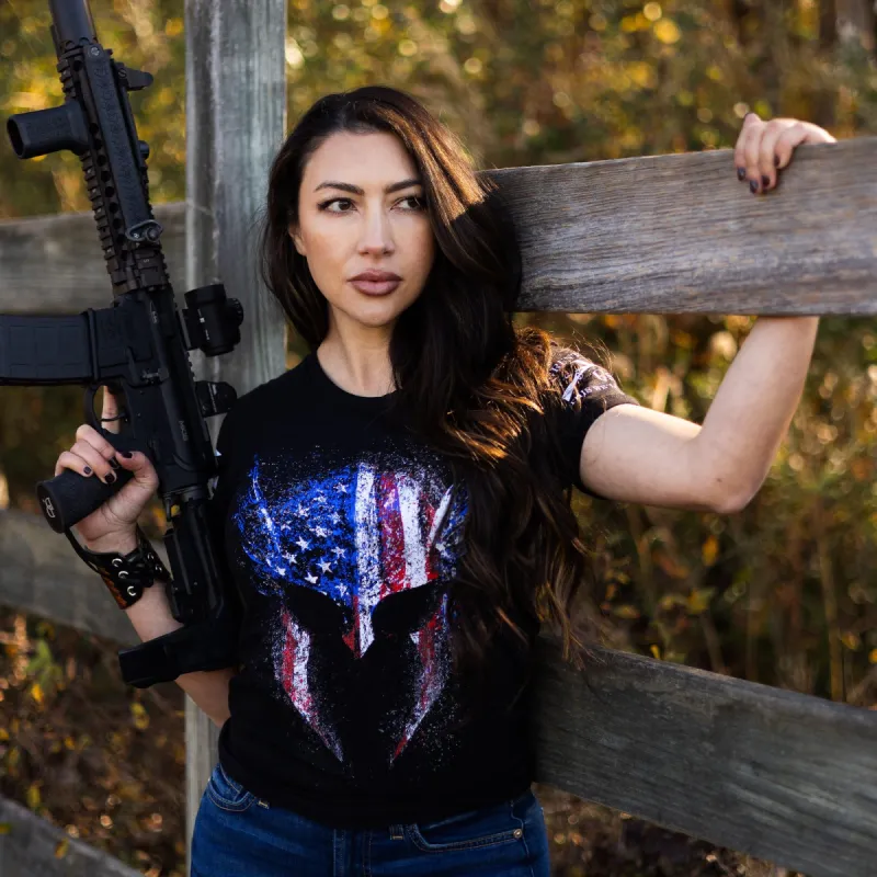 Women's American Valkyrie T-Shirt - Black sold by Grunt Style