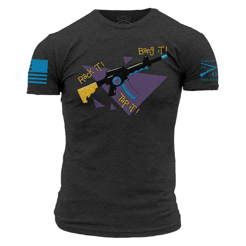 Tap, Rack, Bang T-Shirt - Heather Black sold by Grunt Style
