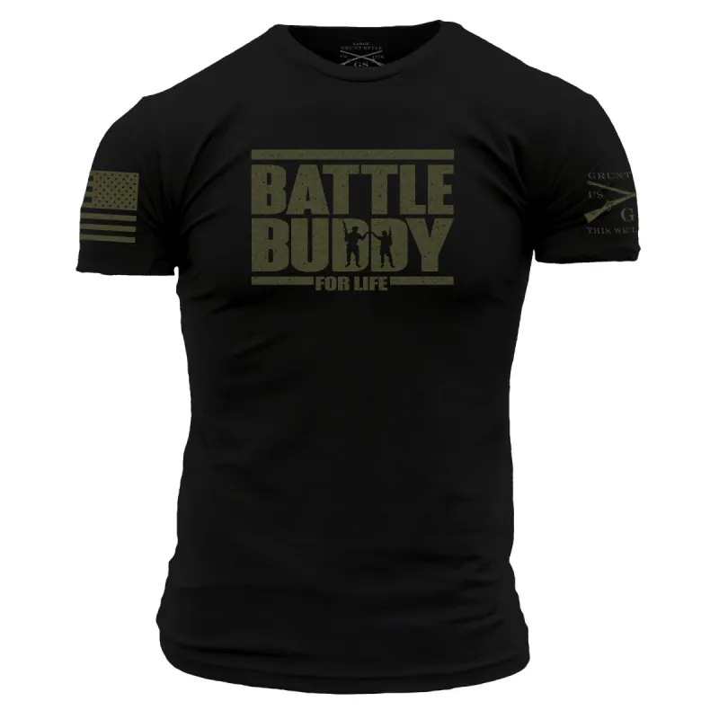 Battle Buddy For Life T-Shirt- Black sold by Grunt Style
