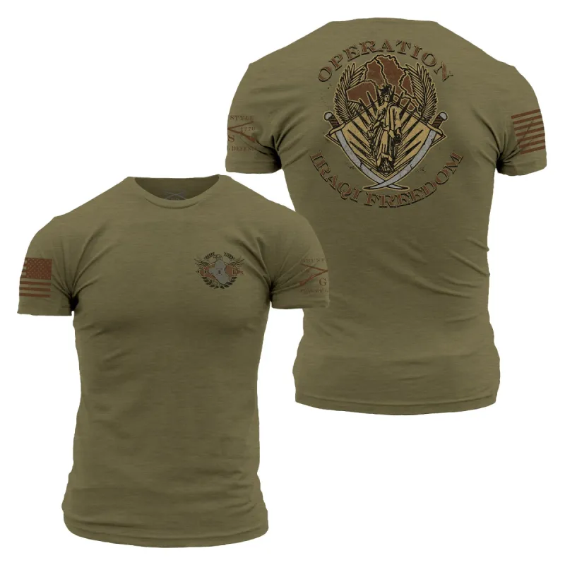 O.I.F. Veteran T-Shirt - Military Green sold by Grunt Style