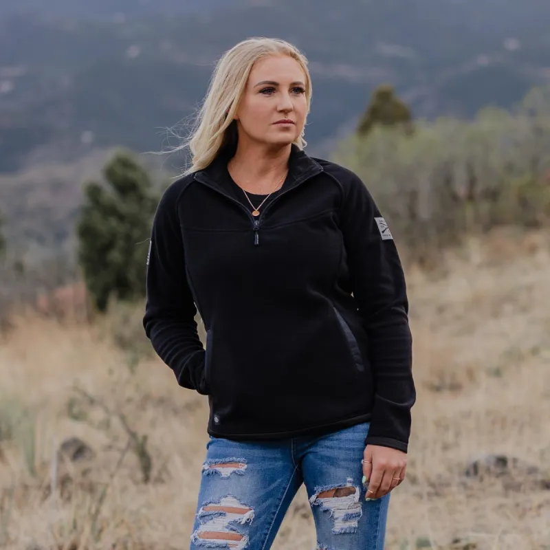 Women's Tech 1/4 Zip Fleece - Black sold by Grunt Style