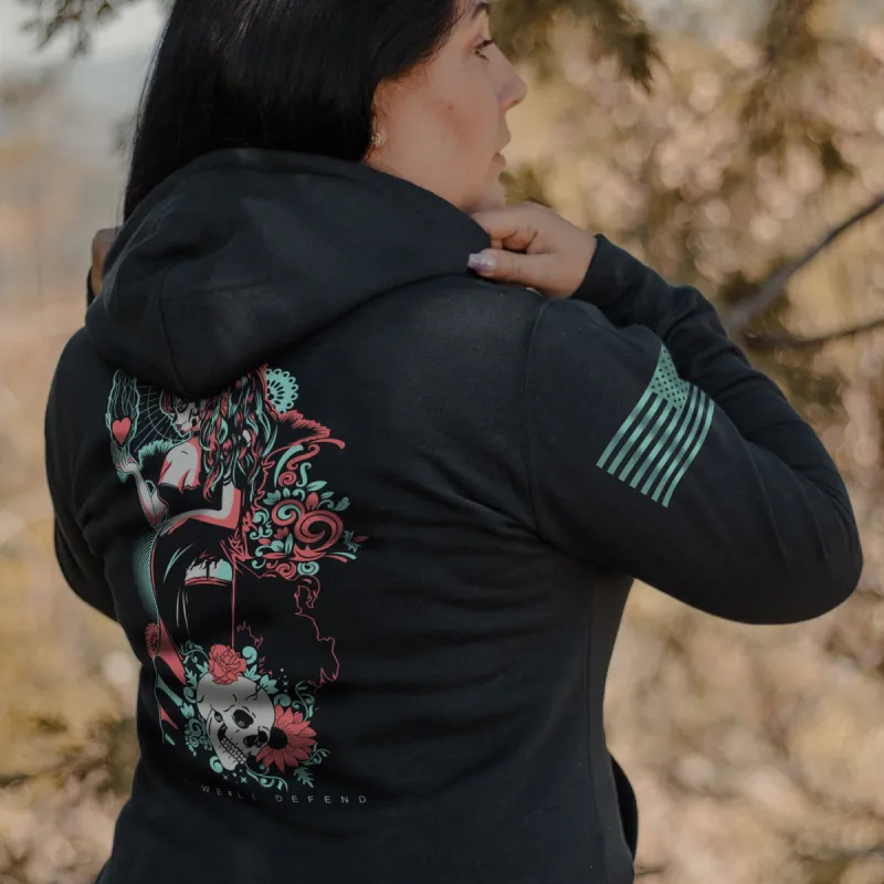 Women's In Hearts We Live Forever Hoodie - Jet Black sold by Grunt Style