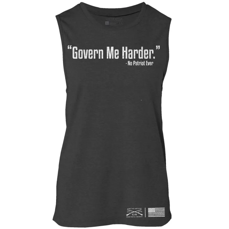 Women's Govern Me Harder Everyday Tank - Dark Heather Gray sold by Grunt Style