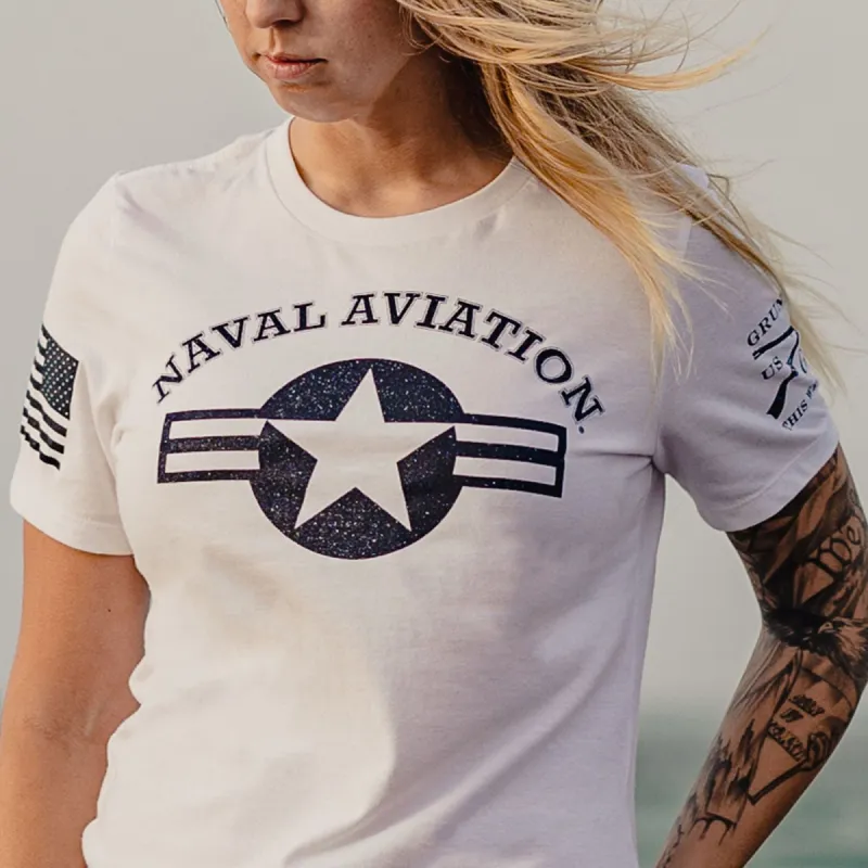 USN - Women's Naval Aviation T-Shirt - White sold by Grunt Style