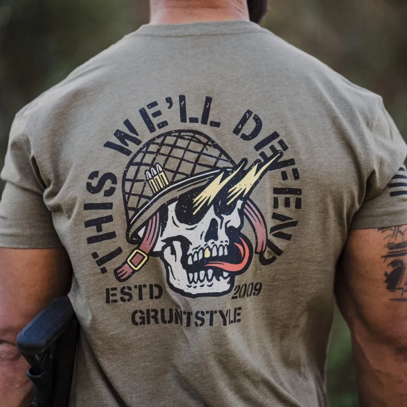 Death Skull T-Shirt - Military Green sold by Grunt Style