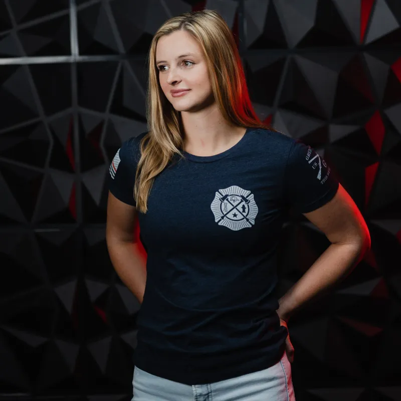 Women's Wherever Flames May Rage Slim Fit T-Shirt - Midnight Navy sold by Grunt Style
