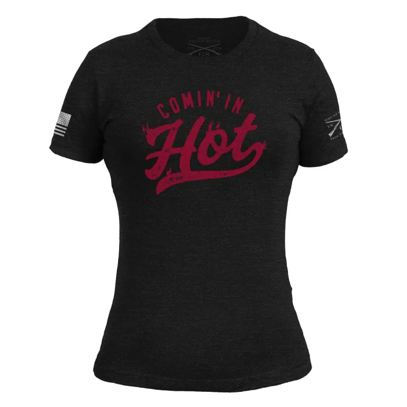 Women's Comin' In Hot Training T-Shirt - Black sold by Grunt Style