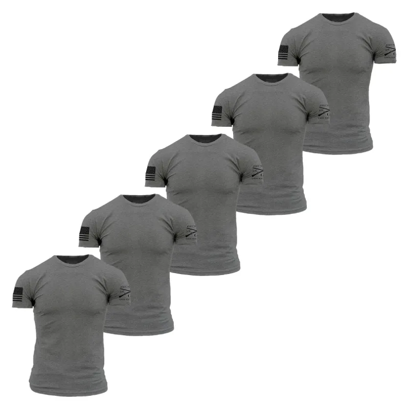 Standard Issue 5-Pack Premium T-Shirts - Heather Gray sold by Grunt Style