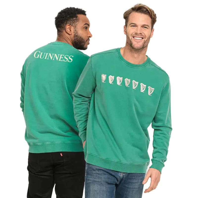 Guinness Evolution Harp Green Sweatshirt made by Guinness