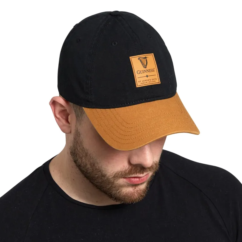 Guinness Black & Caramel Cap with Leather Patch made by Guinness