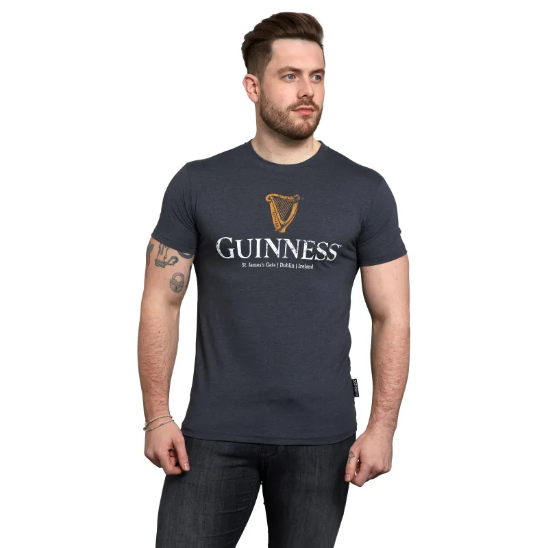 Guinness Navy Distressed Harp Tee sold by Guinness