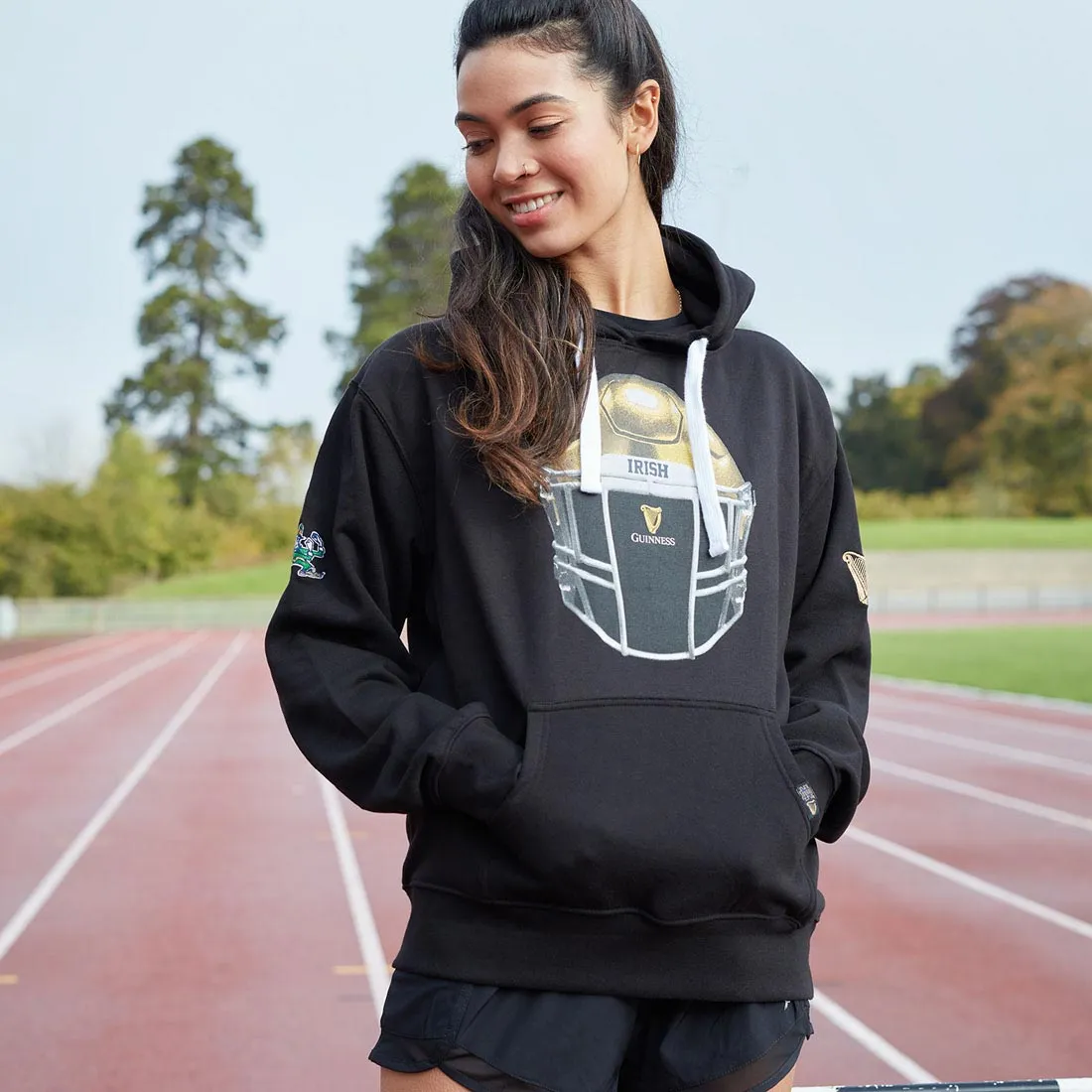 Guinness Notre Dame Helmet Hoodie Black sold by Guinness