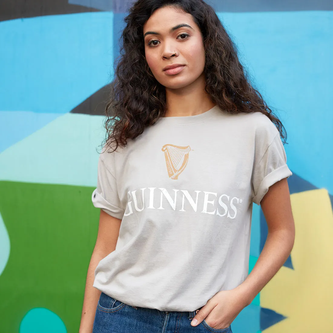 Beige Guinness Harp Premium Tee sold by Guinness