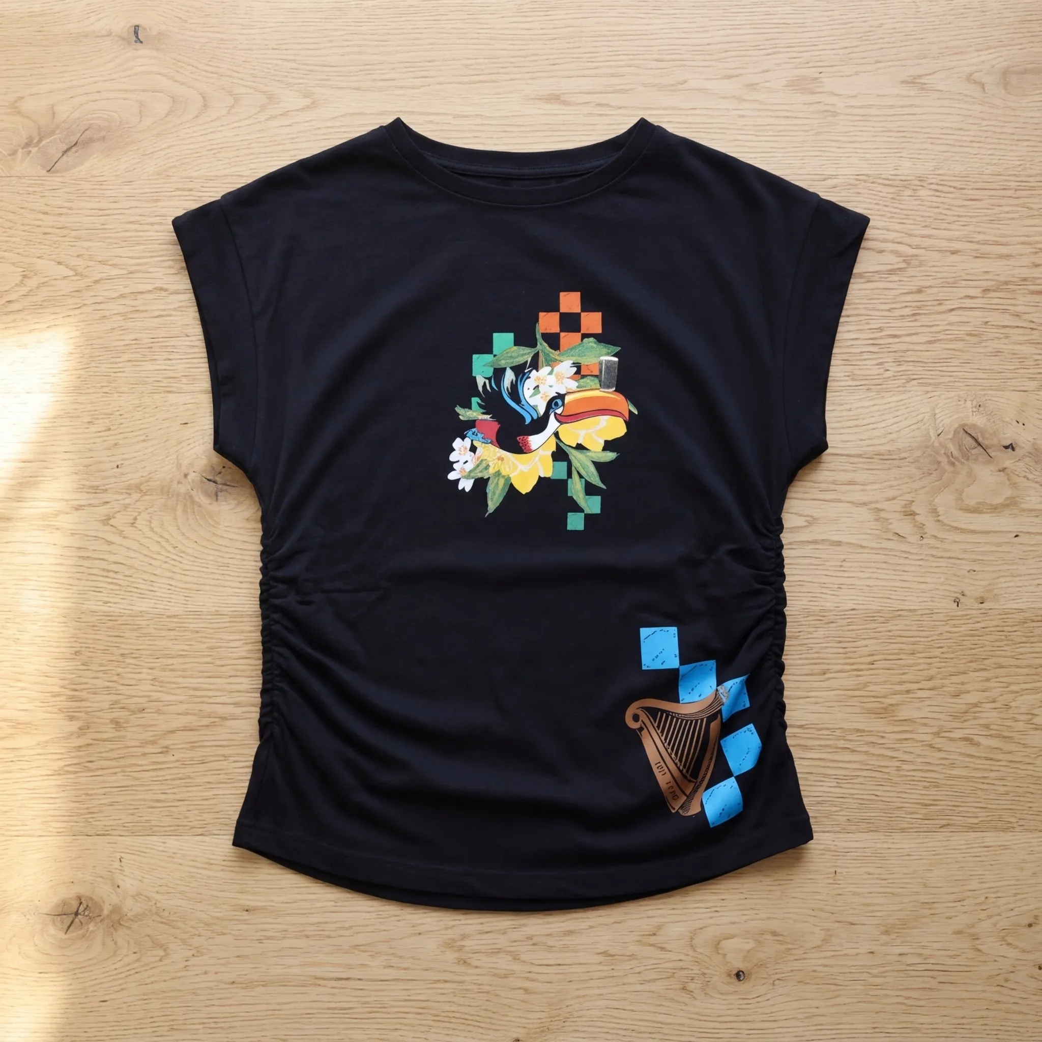 Guinness Toucan Ruched Ladies Black Tee sold by Guinness product image thumbnail 3