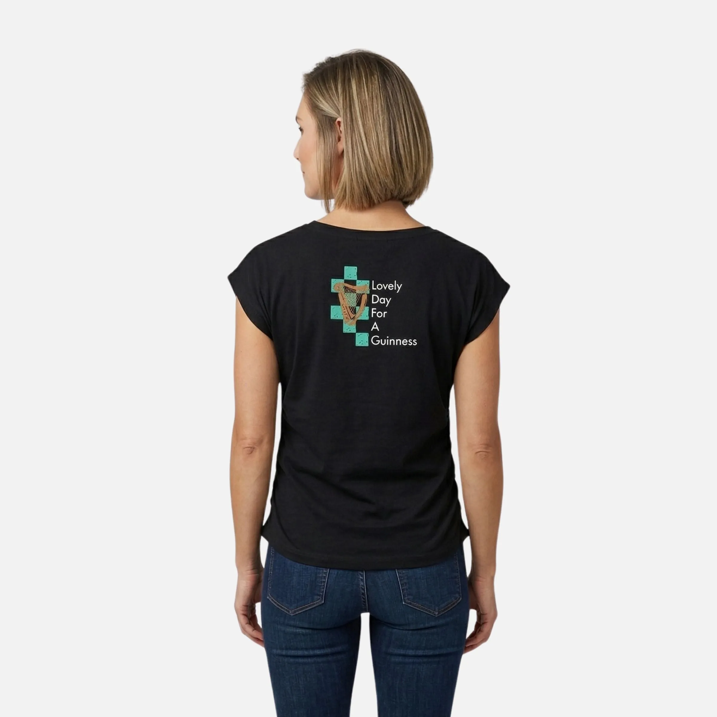 Guinness Toucan Ruched Ladies Black Tee sold by Guinness product image thumbnail 5