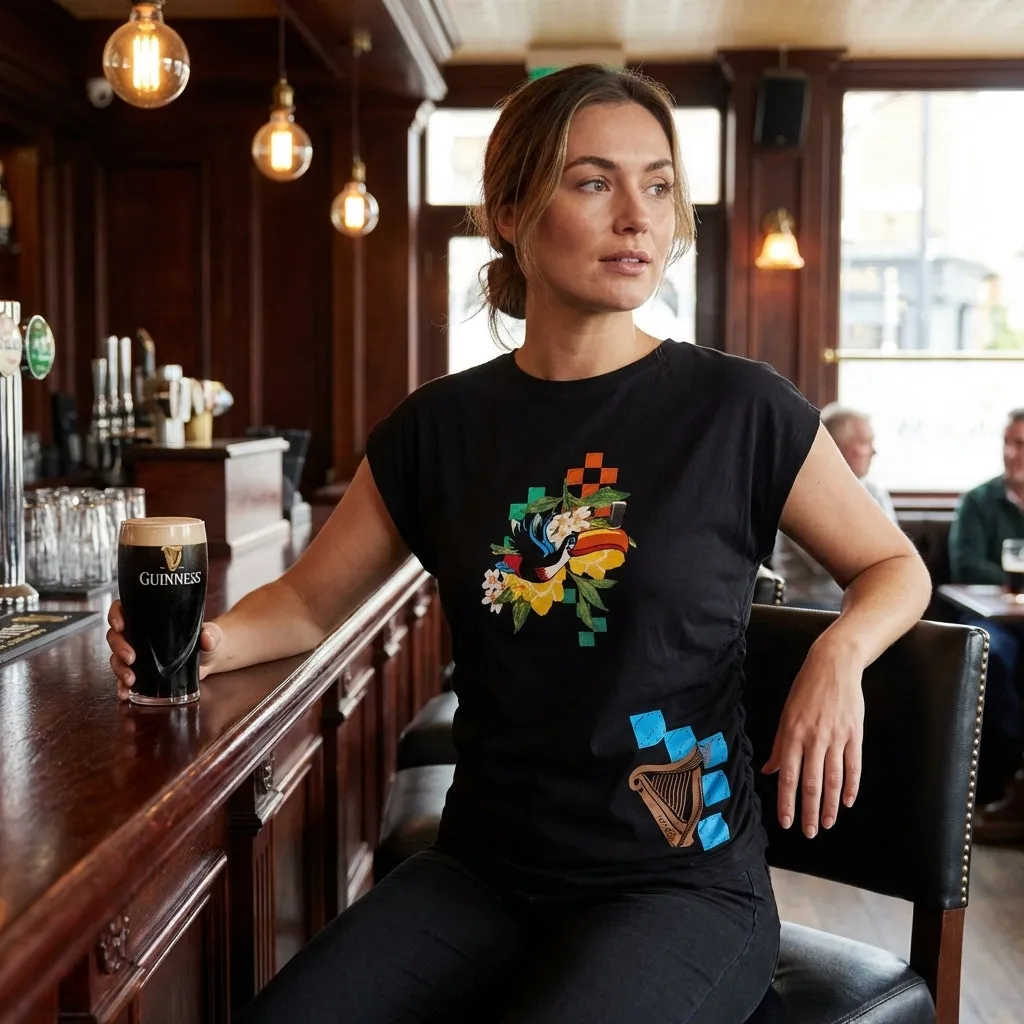 Guinness Toucan Ruched Ladies Black Tee sold by Guinness product image thumbnail 2