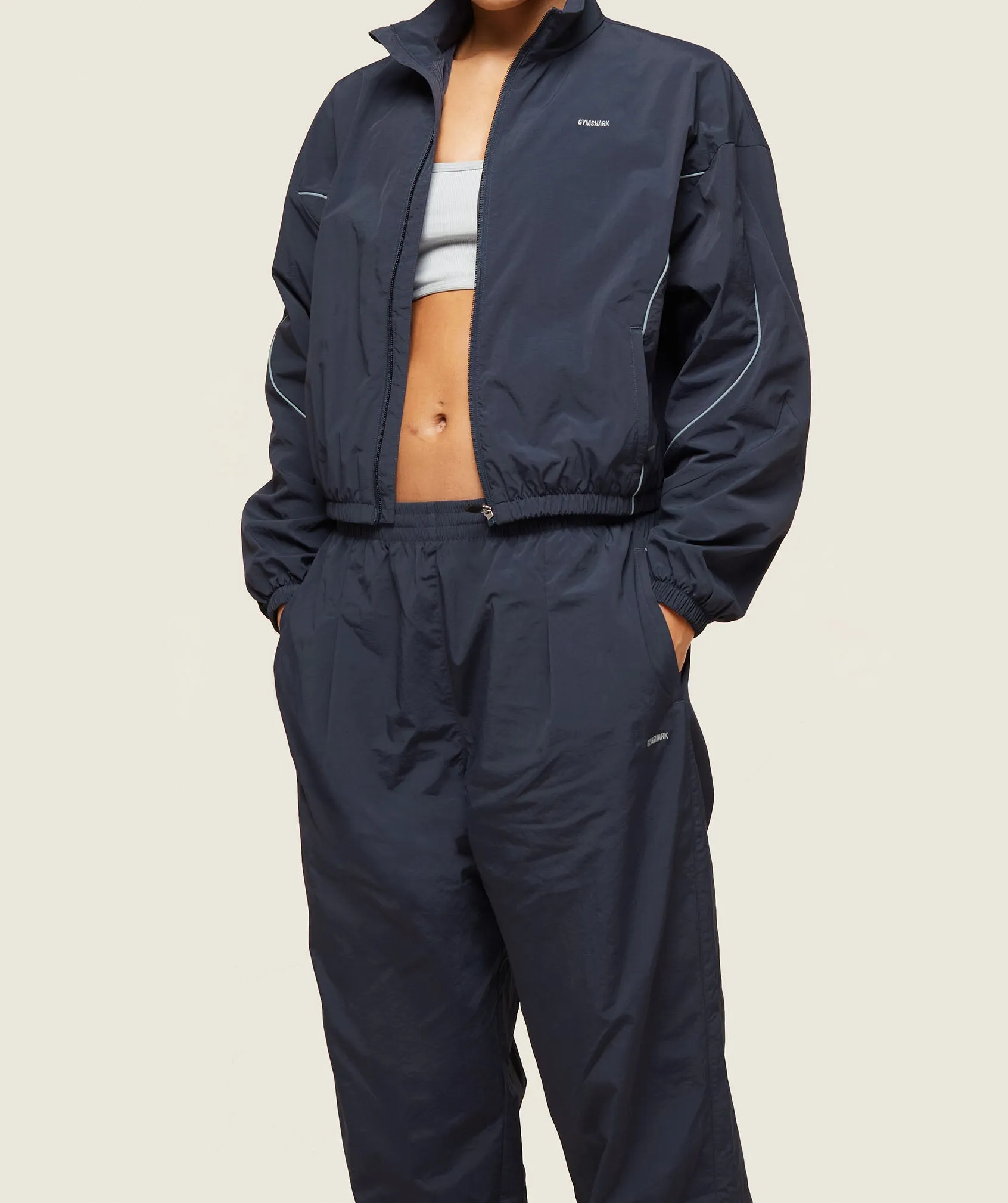 Gymshark everywear Retro Track Pants - Heavy Blue/Denim Grey sold by Gymshark product image thumbnail 4