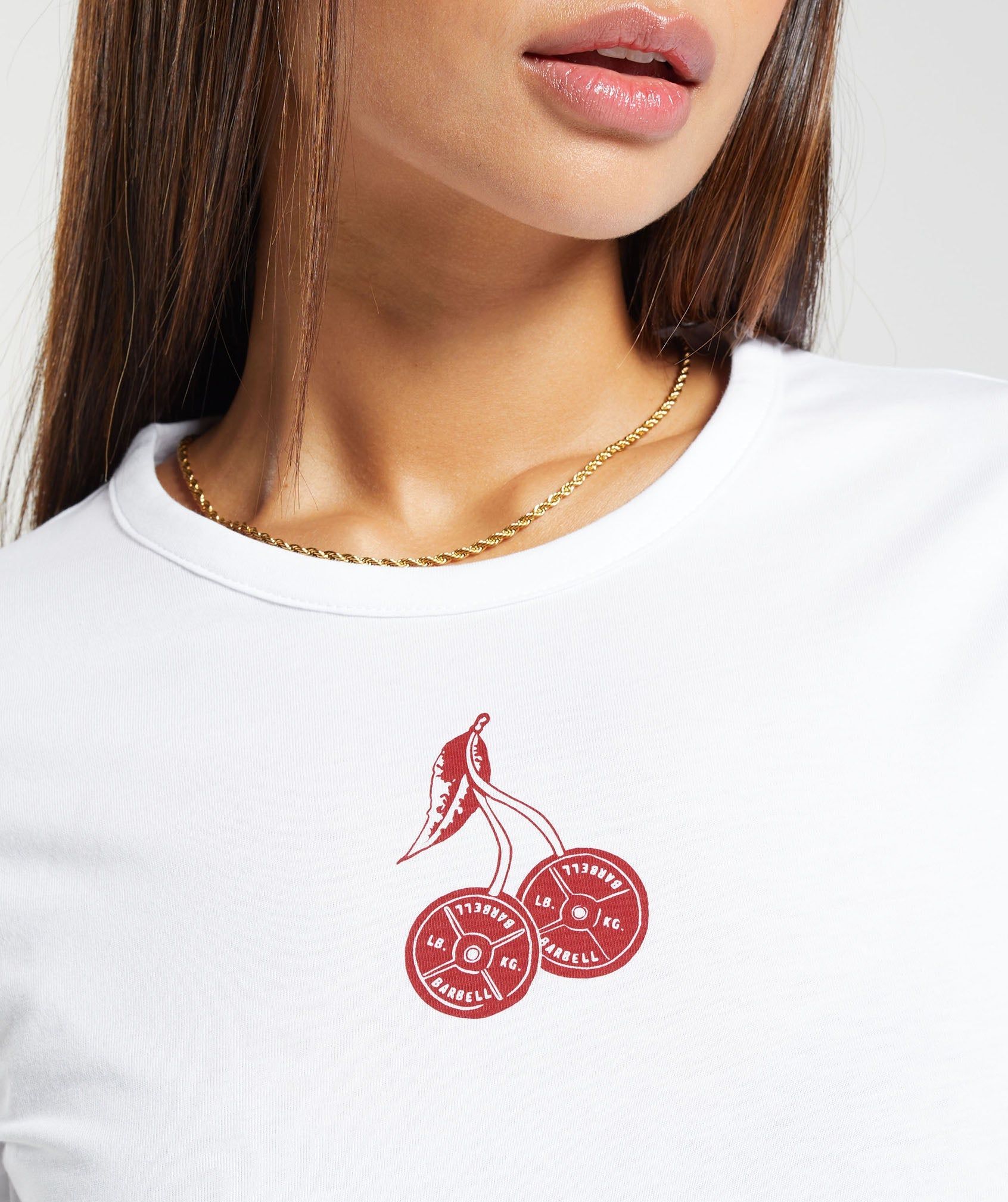 Gymshark Barbell Cherries Baby T-Shirt - White sold by Gymshark product image thumbnail 5