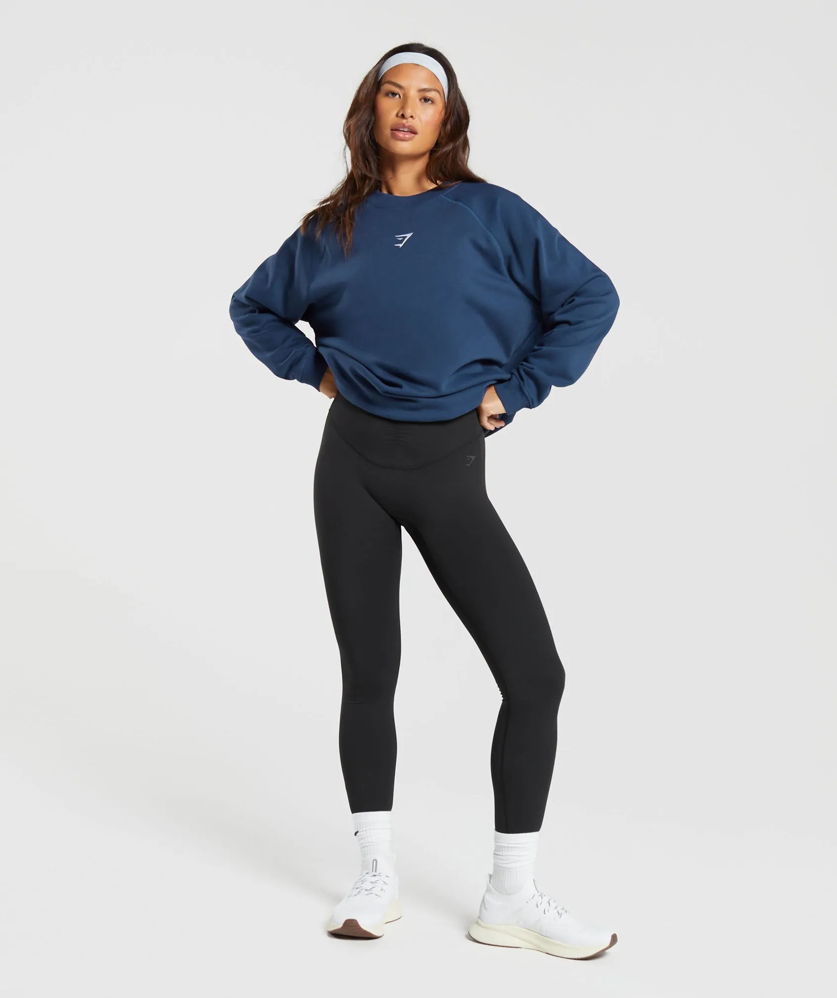 Gymshark Training Oversized Fleece Sweatshirt - Ash Blue sold by Gymshark product image thumbnail 4