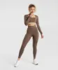 Gymshark Contrast Long Sleeve Crop Top - Soft Brown/Desert Beige sold by Gymshark