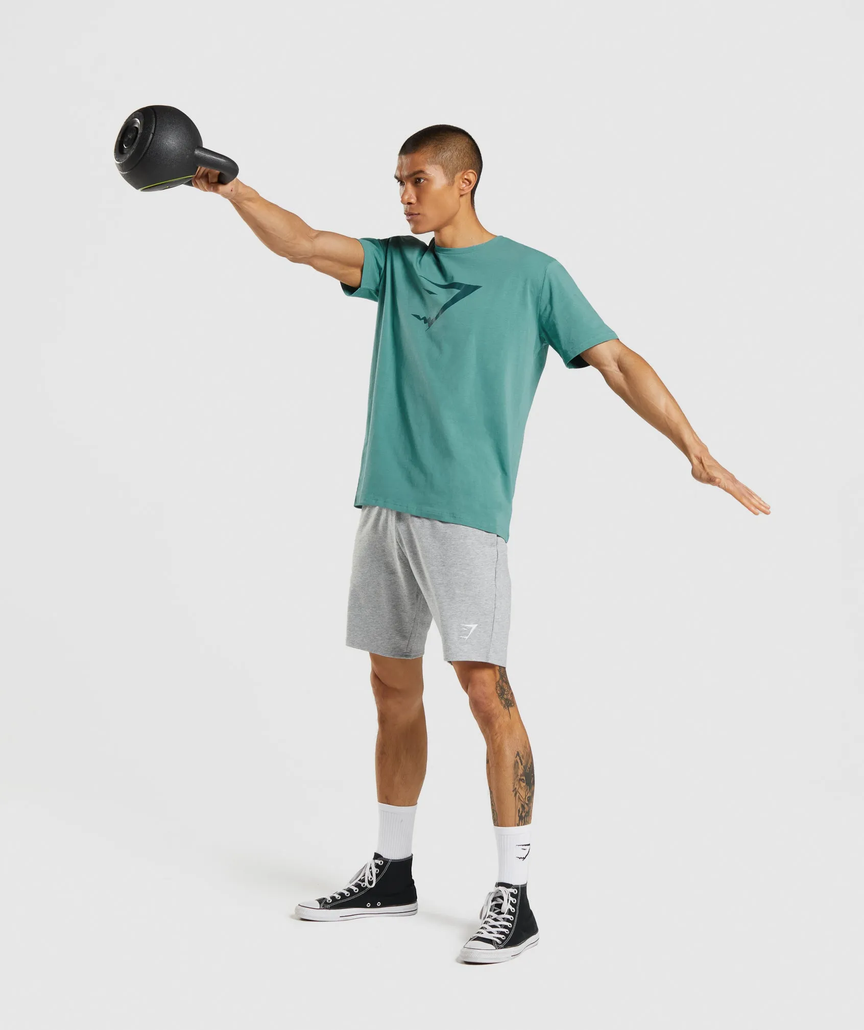 Gymshark Sharkhead Infill T-Shirt - Teal sold by Gymshark product image thumbnail 4