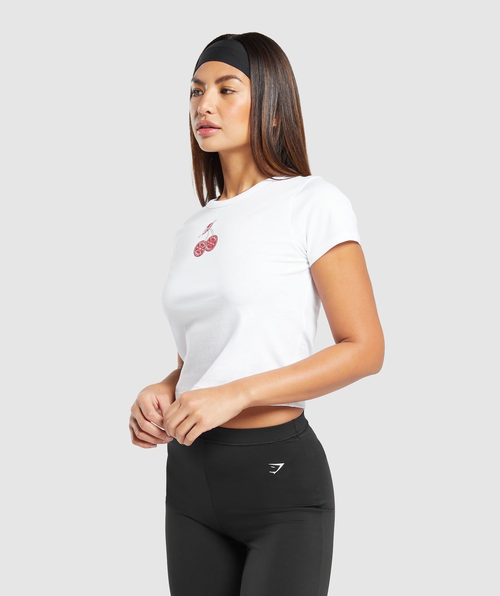 Gymshark Barbell Cherries Baby T-Shirt - White sold by Gymshark product image thumbnail 3