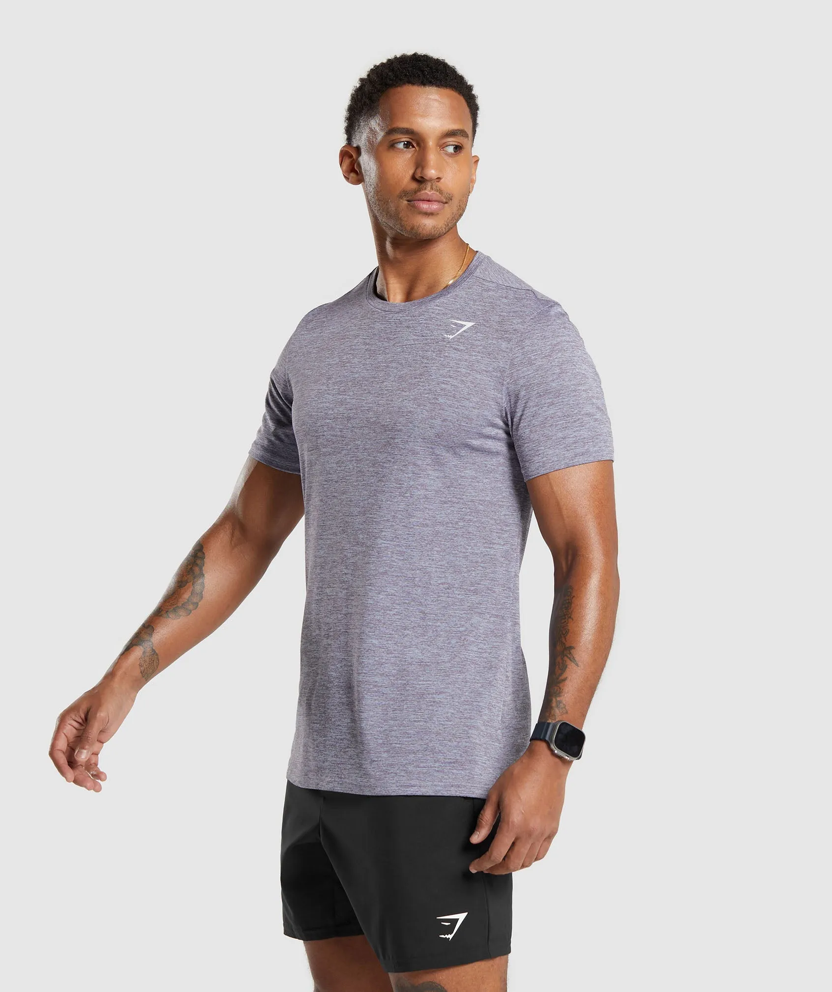 Gymshark Arrival Marl T-Shirt - Silver Lilac/Fog Purple Marl sold by Gymshark product image thumbnail 3