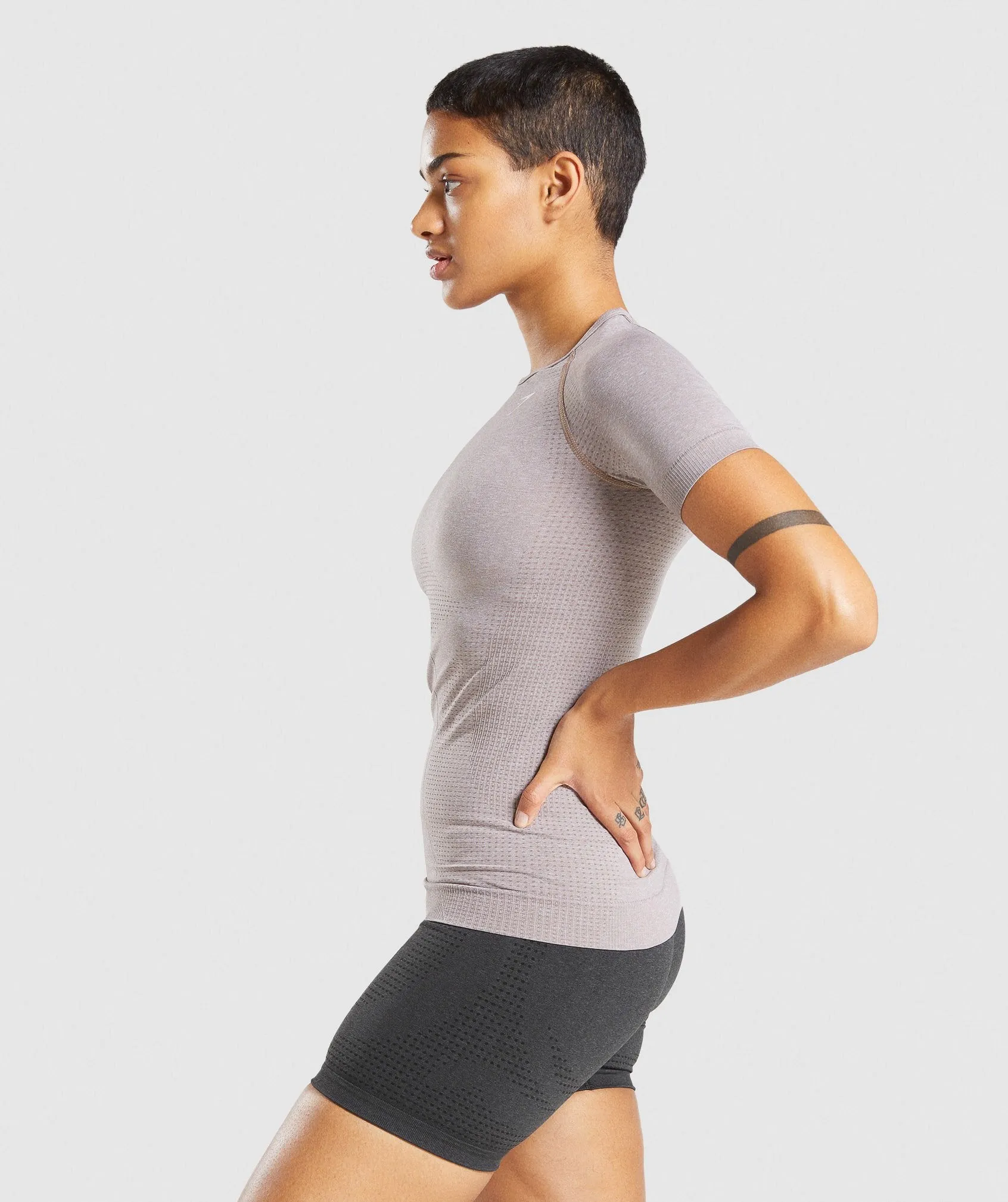Gymshark Vital Seamless 2.0 T-Shirt - Taupe Marl sold by Gymshark product image thumbnail 3