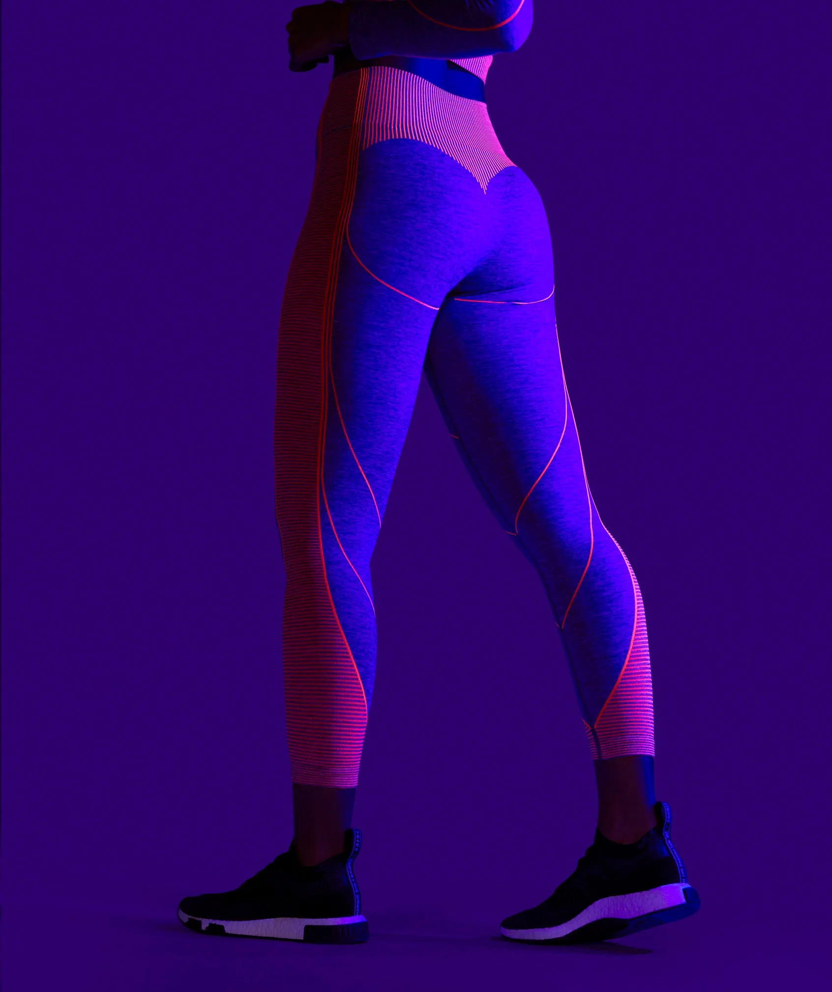 Gymshark Hyper Amplify Leggings - Charcoal Marl/Coral sold by Gymshark product image thumbnail 2