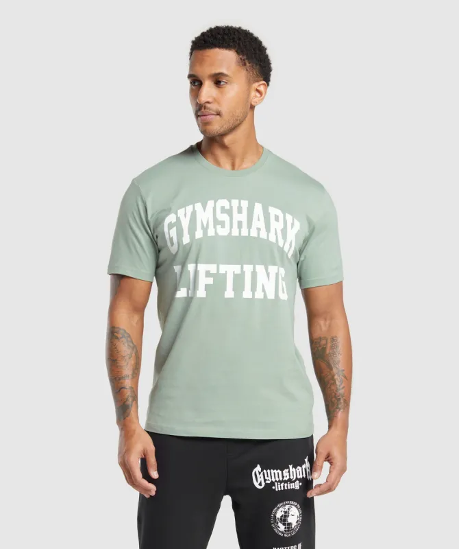Gymshark Lifting Club T-Shirt - Dollar Green sold by Gymshark