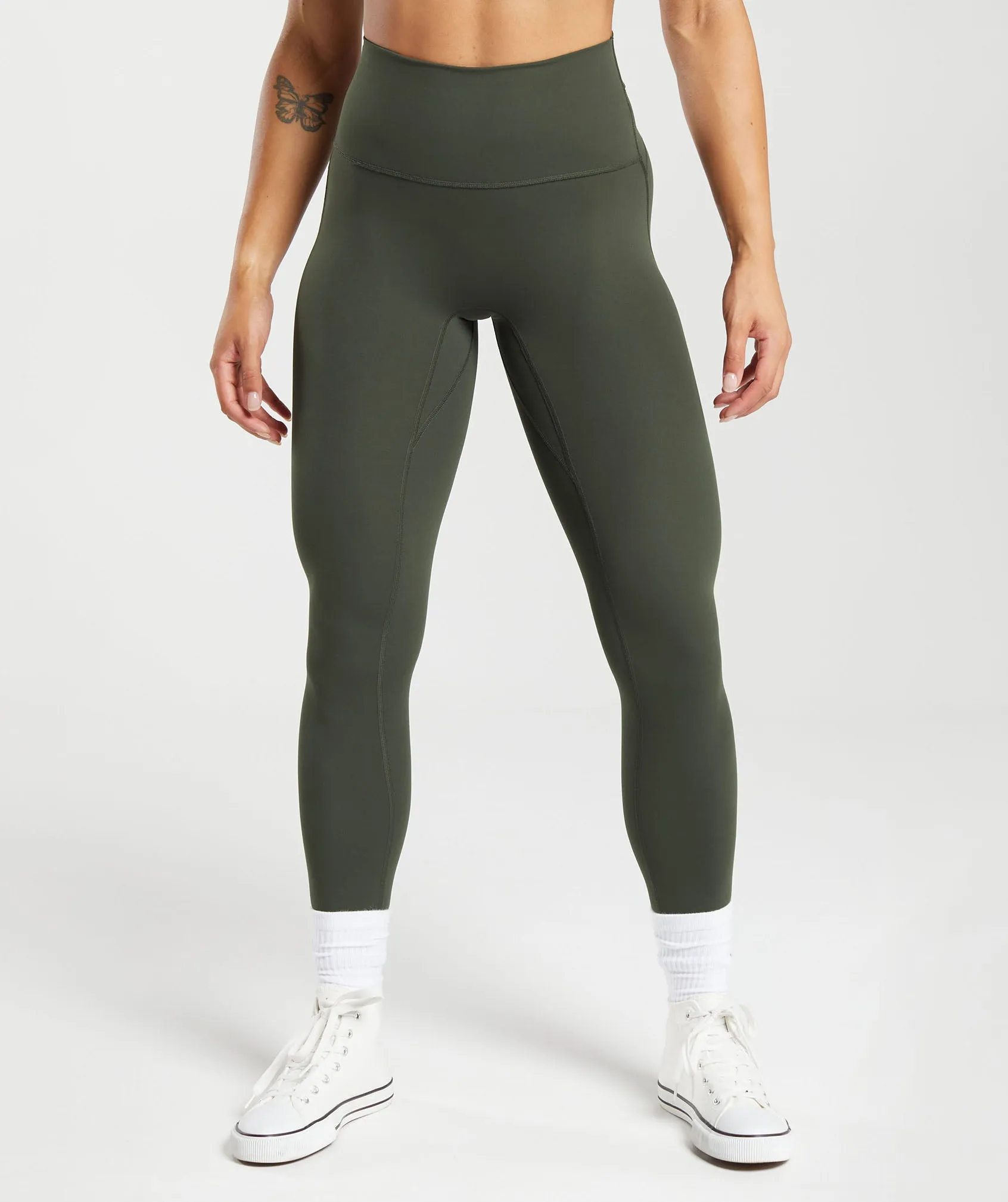 Gymshark Legacy Regular Leggings - Deep Olive Green sold by Gymshark