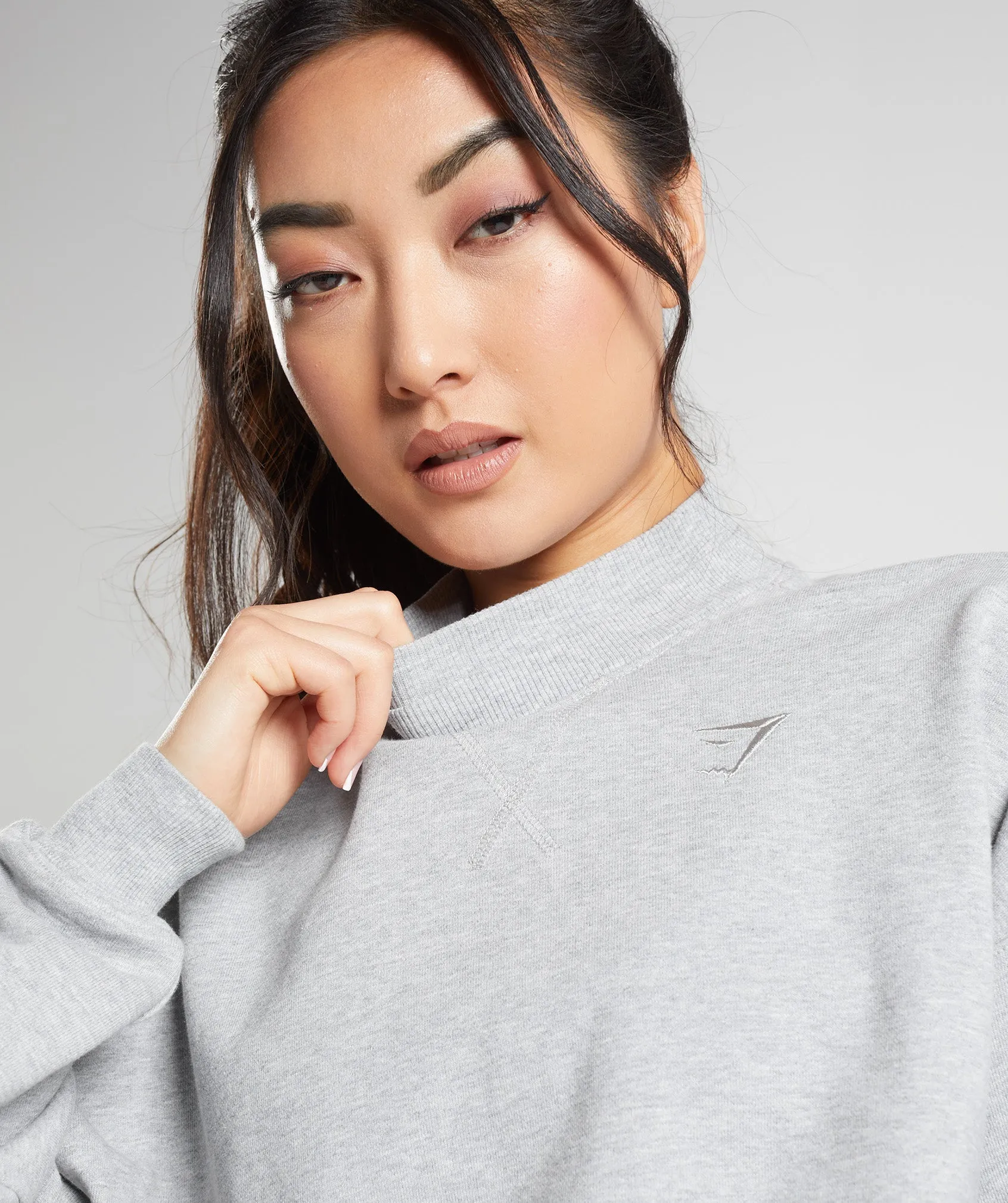 Gymshark Rest Day Sweats Cropped Pullover - Light Grey Core Marl sold by Gymshark product image thumbnail 5