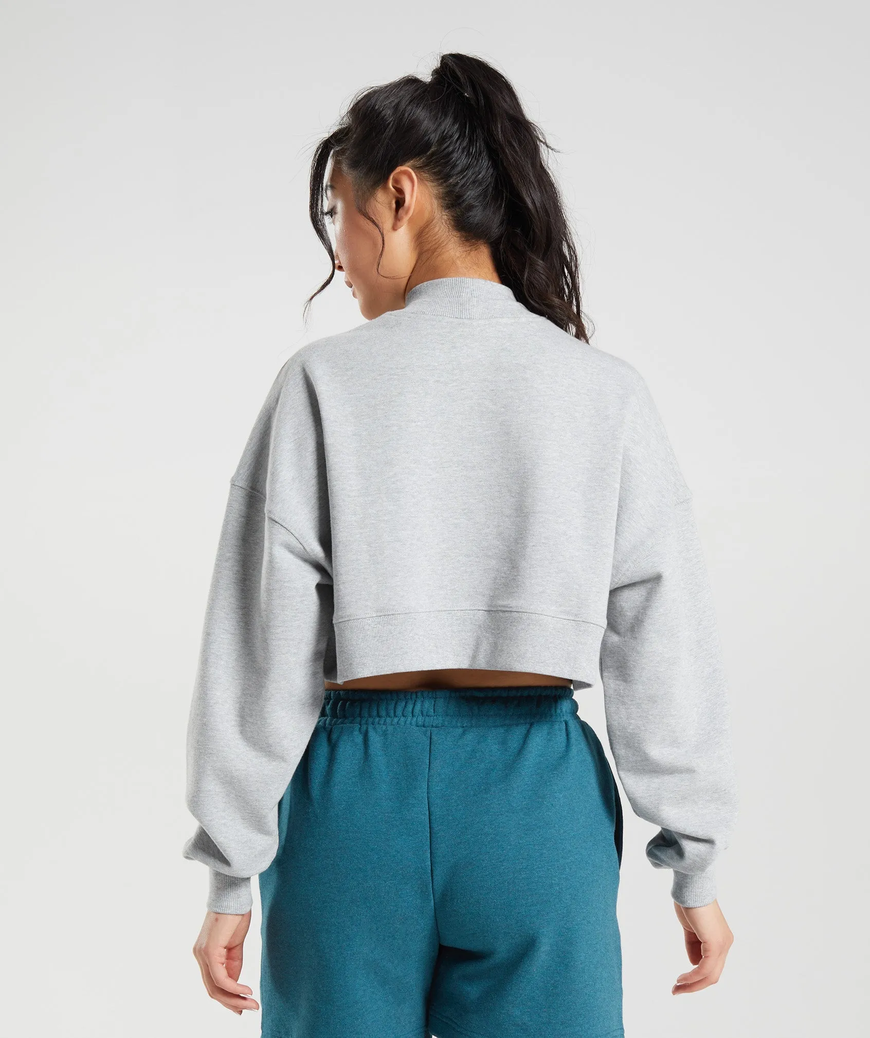 Gymshark Rest Day Sweats Cropped Pullover - Light Grey Core Marl sold by Gymshark product image thumbnail 2