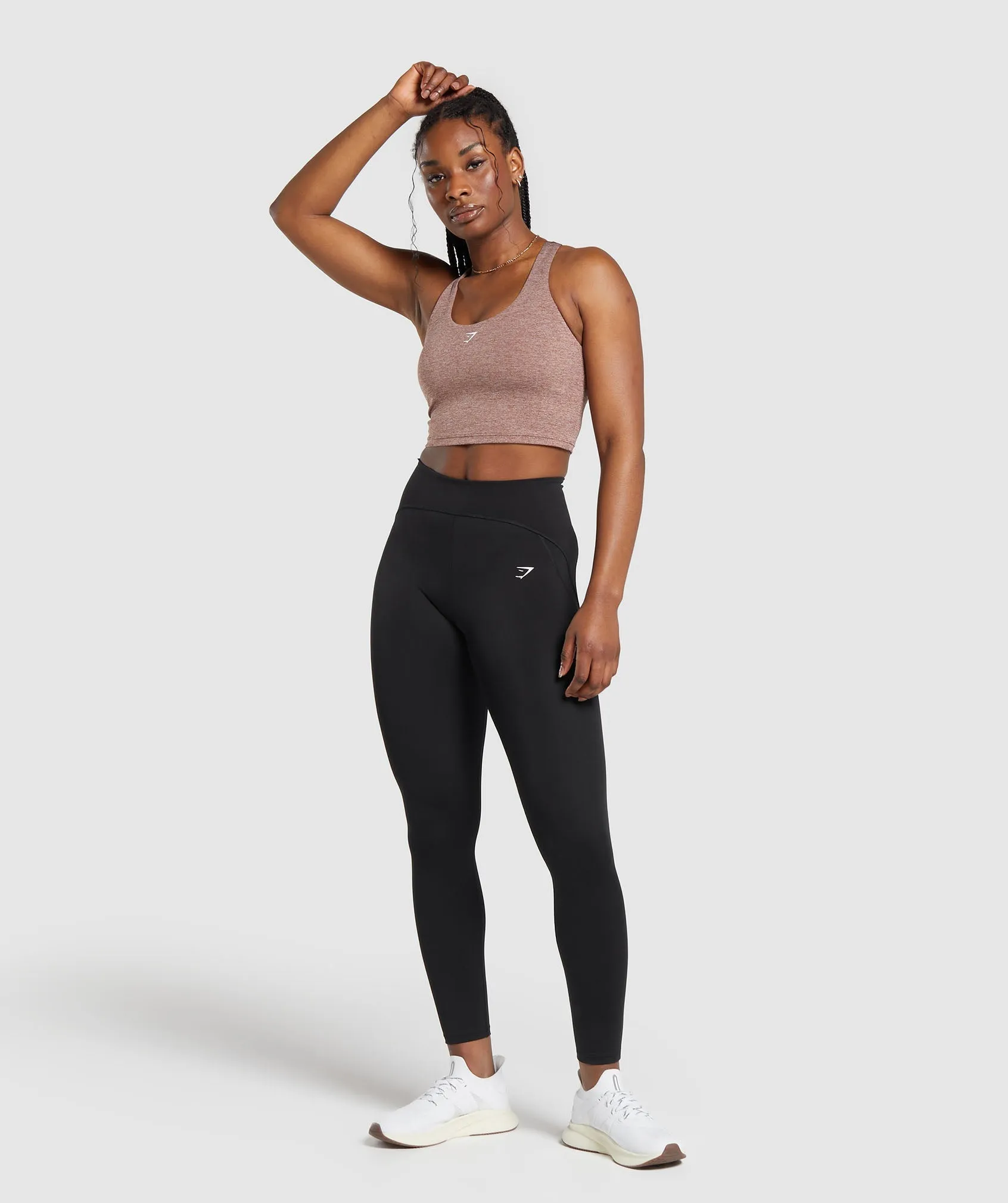 Gymshark Marl Racer Shelf Crop Tank- Rust Brown/Undyed Marl sold by Gymshark product image thumbnail 4