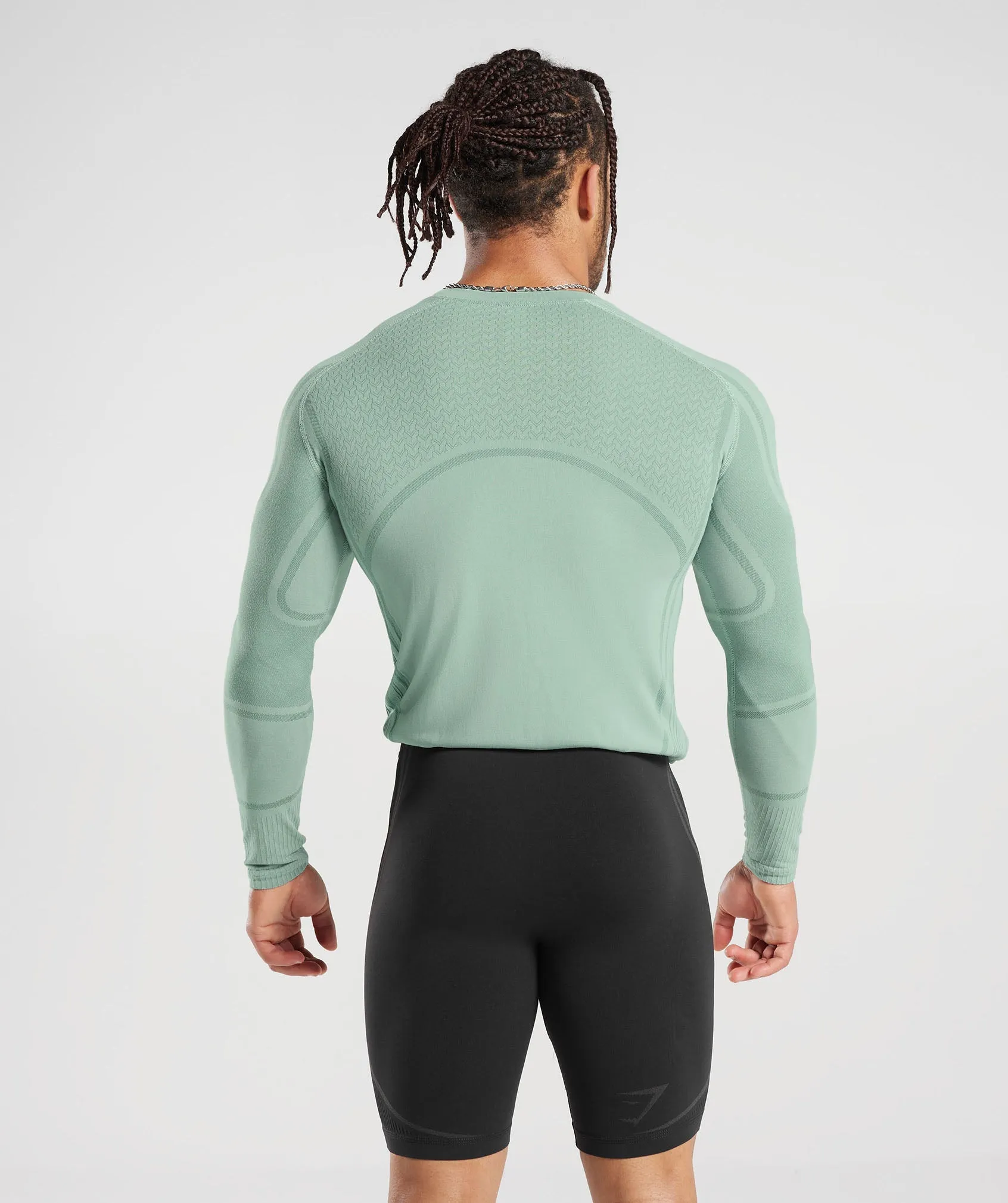 Gymshark 315 Seamless Long Sleeve T-Shirt - Frost Teal/Ink Teal sold by Gymshark product image thumbnail 2