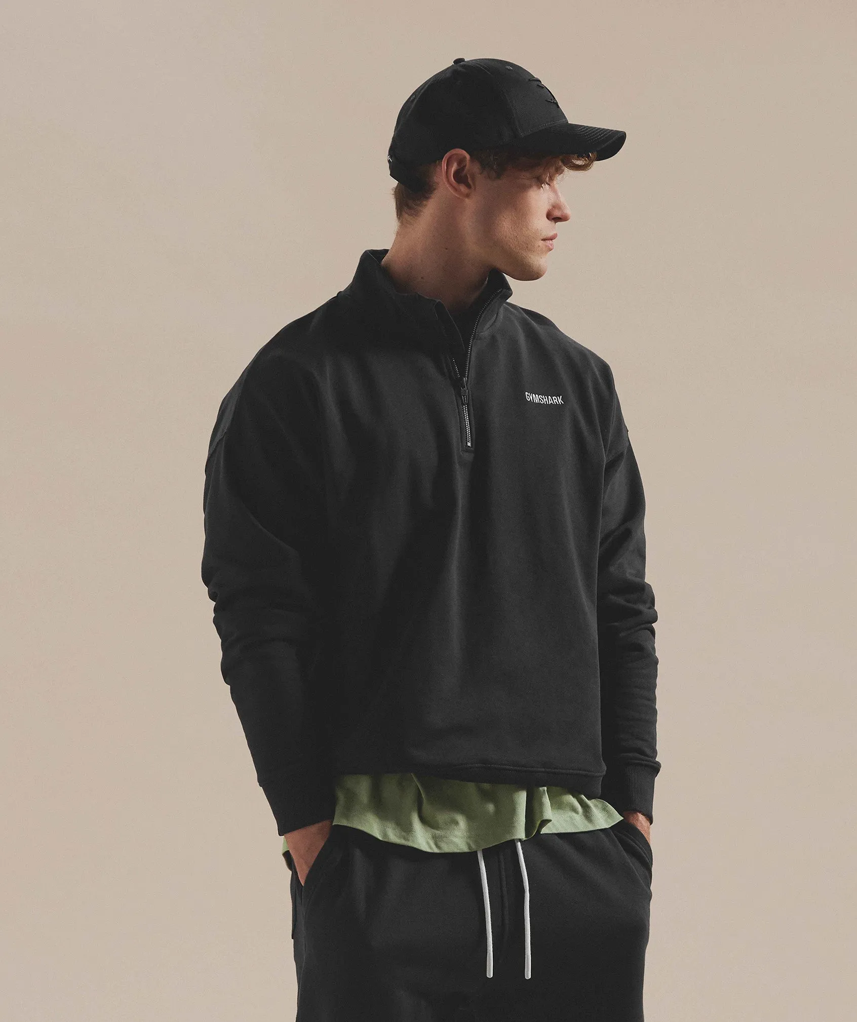Gymshark Rest Day Sweats 1/4 Zip - Black sold by Gymshark