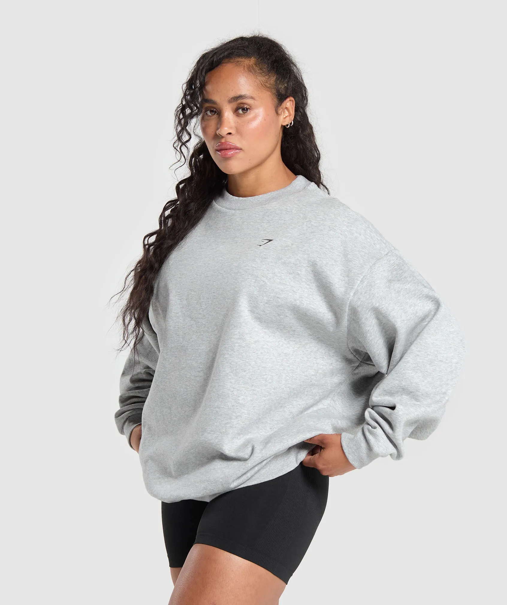 Gymshark Strength Department Brushed Sweatshirt - Light Grey Core Marl sold by Gymshark product image thumbnail 3