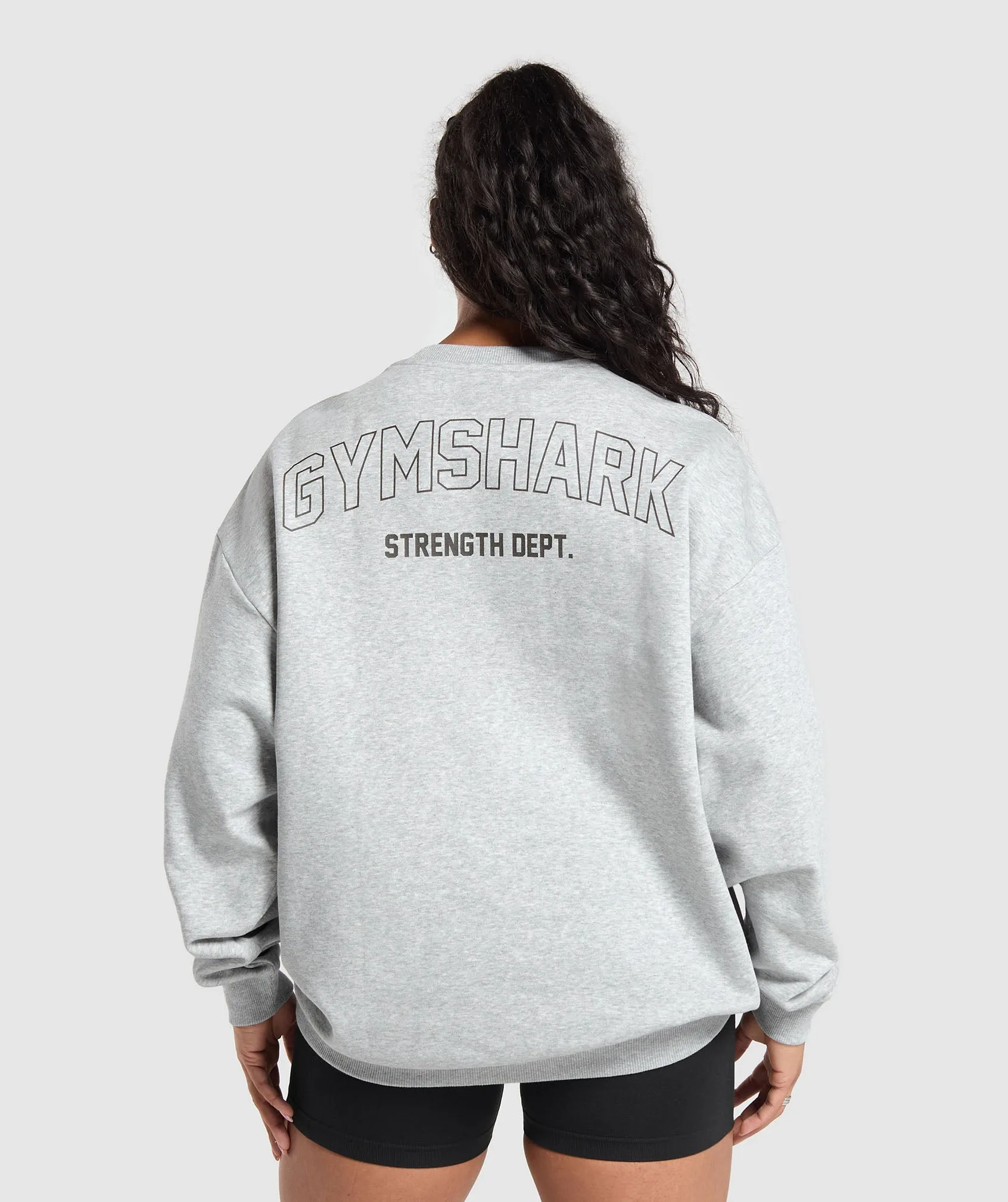 Gymshark Strength Department Brushed Sweatshirt - Light Grey Core Marl sold by Gymshark