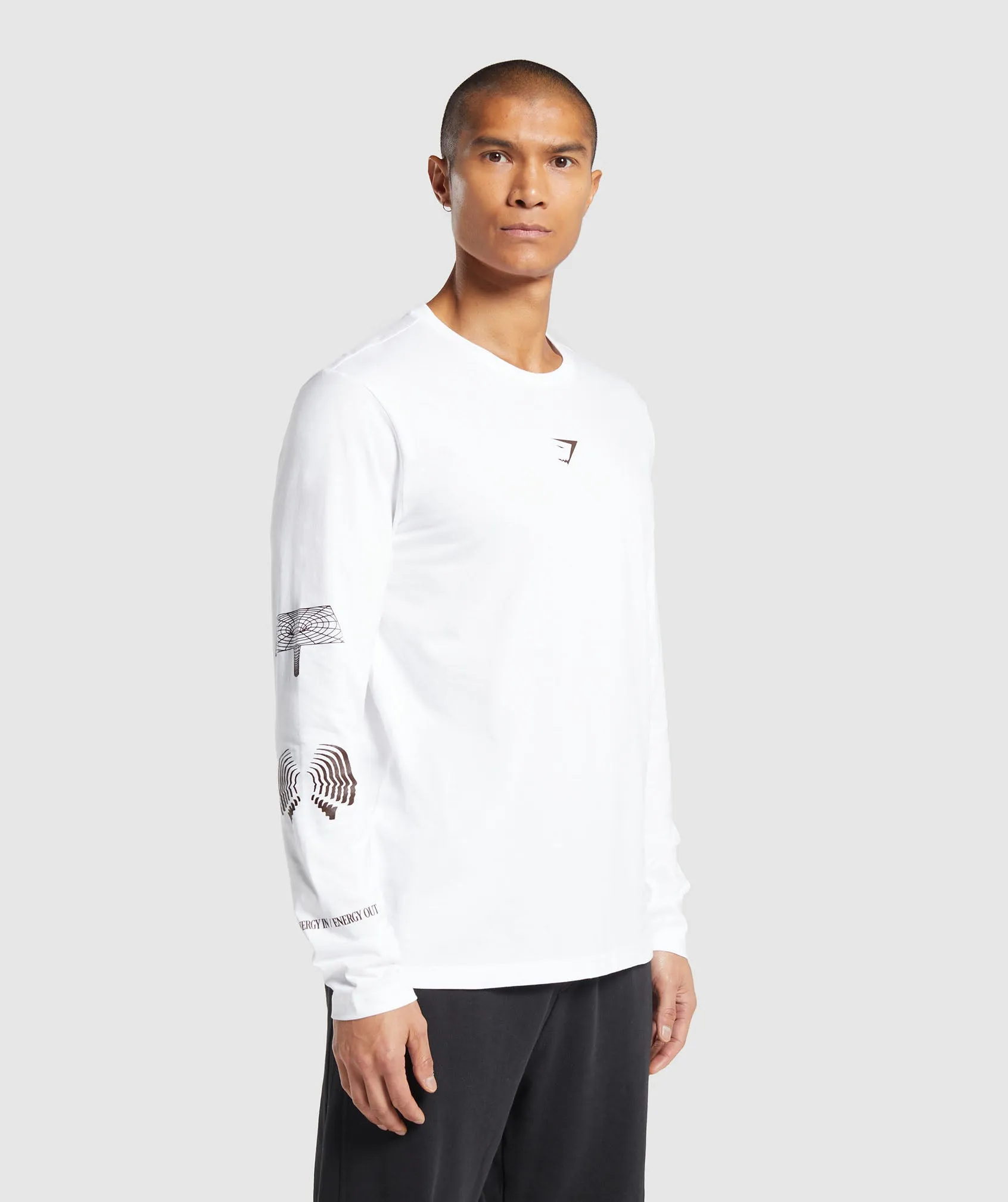 Gymshark Hybrid Wellness Long Sleeve T-Shirt - White sold by Gymshark
