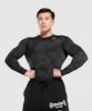 Gymshark Geo Seamless Long Sleeve T-Shirt - Black/Charcoal Grey sold by Gymshark