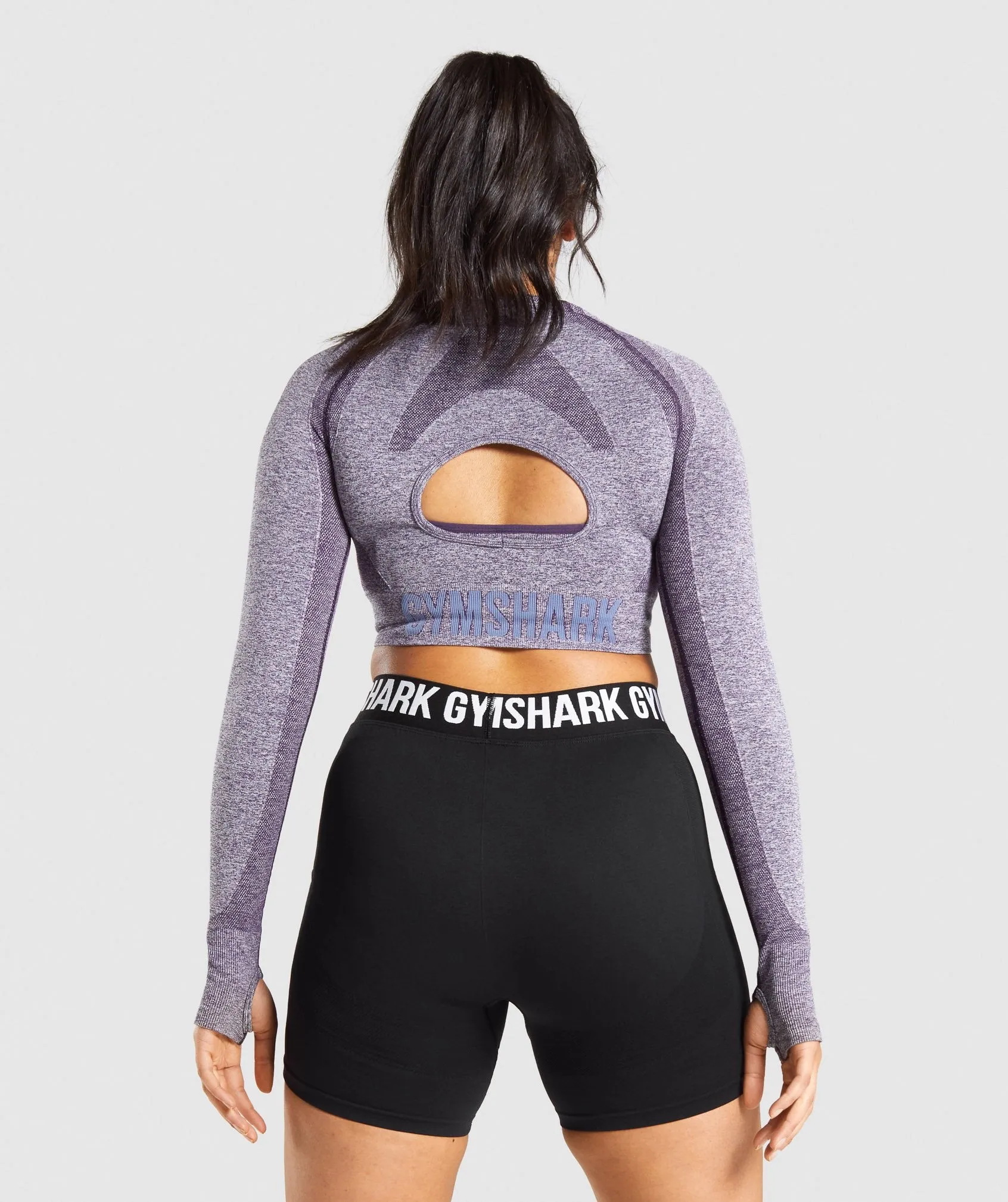 Gymshark Flex Sports Long Sleeve Crop Top - Purple Marl sold by Gymshark product image thumbnail 2