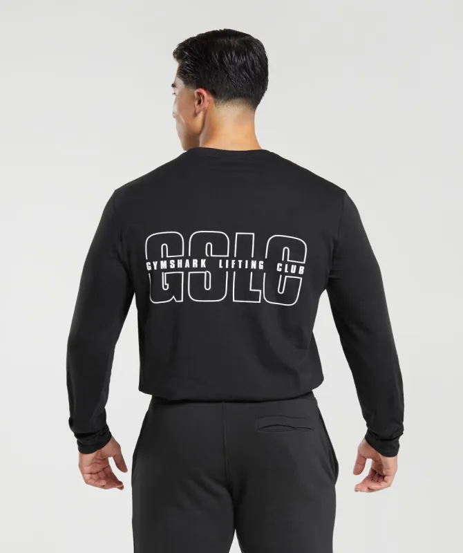 Gymshark Lifting Club Long Sleeve T-Shirt - Black sold by Gymshark