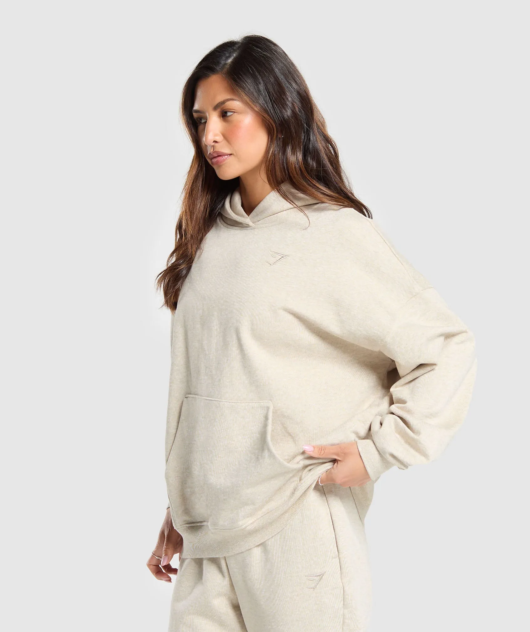 Gymshark Rest Day Sweats Hoodie - Beige Marl sold by Gymshark product image thumbnail 3