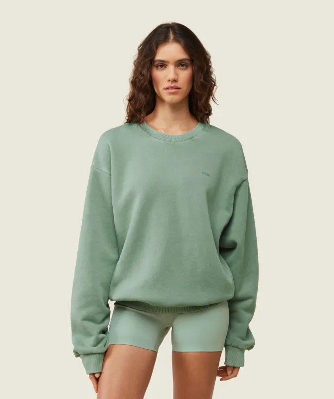 Gymshark everywear Relaxed Sweatshirt - Dollar Green sold by Gymshark