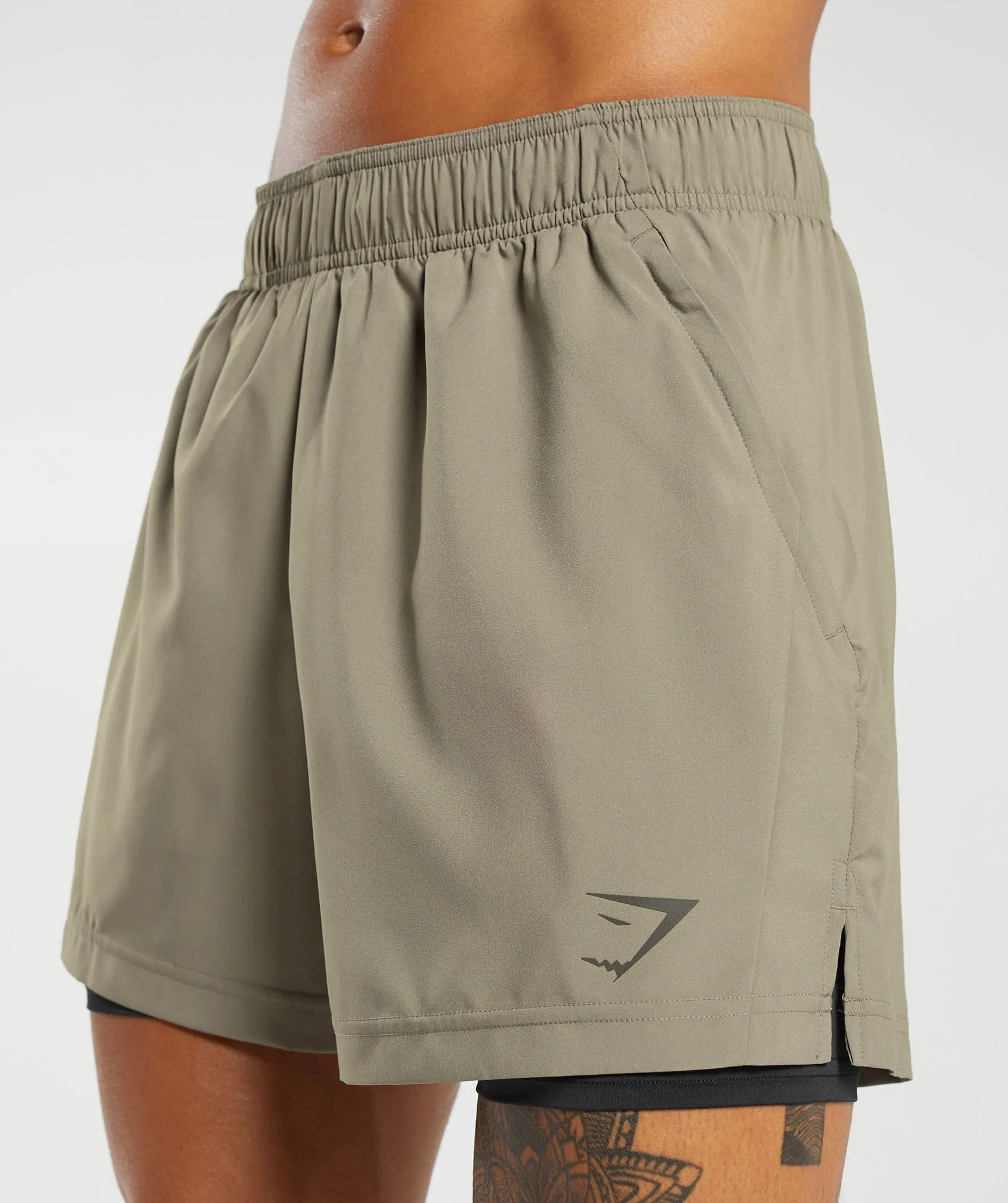 Gymshark Sport 5" 2 in 1 Shorts - Linen Brown/Black sold by Gymshark product image thumbnail 5