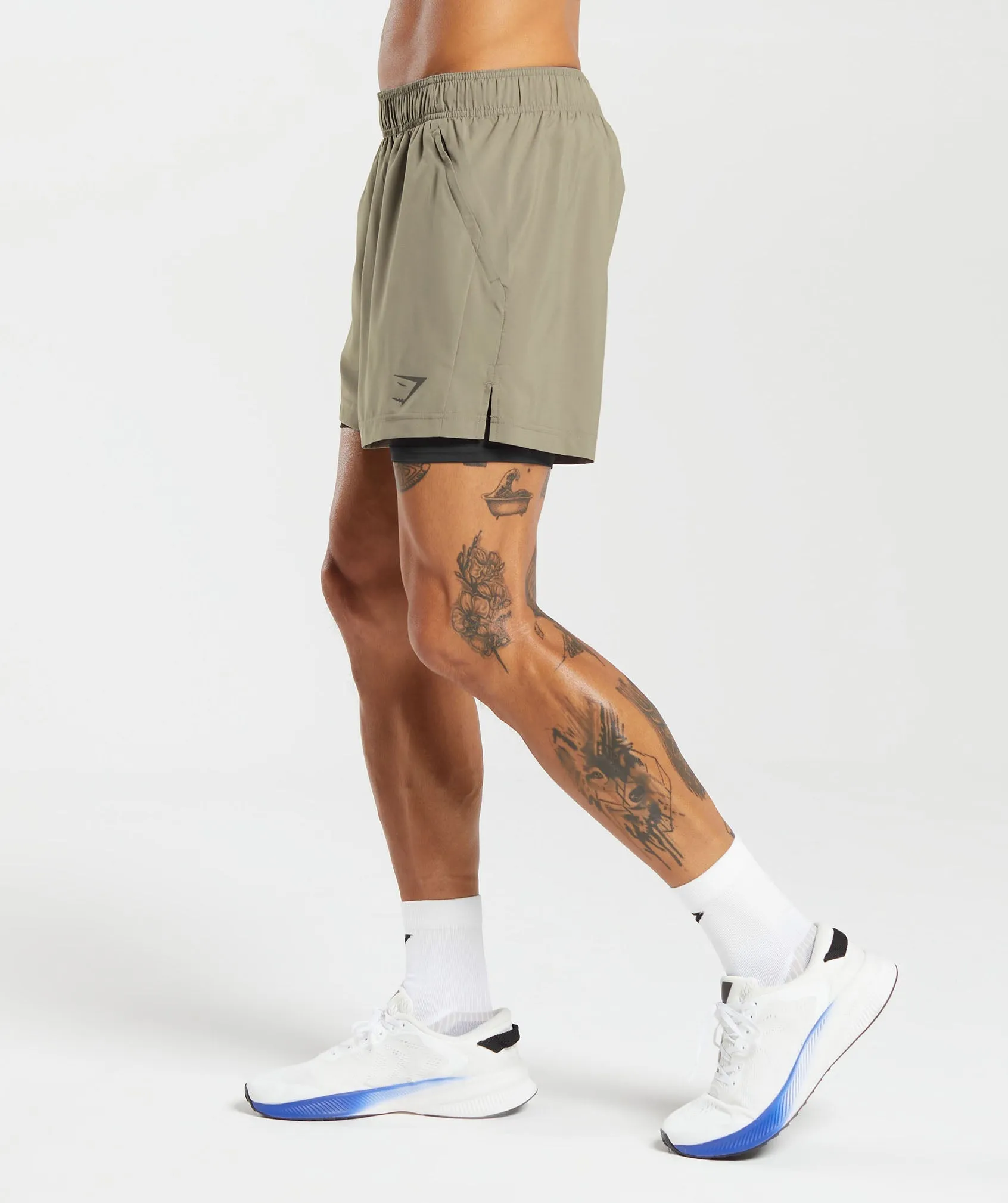 Gymshark Sport 5" 2 in 1 Shorts - Linen Brown/Black sold by Gymshark product image thumbnail 3