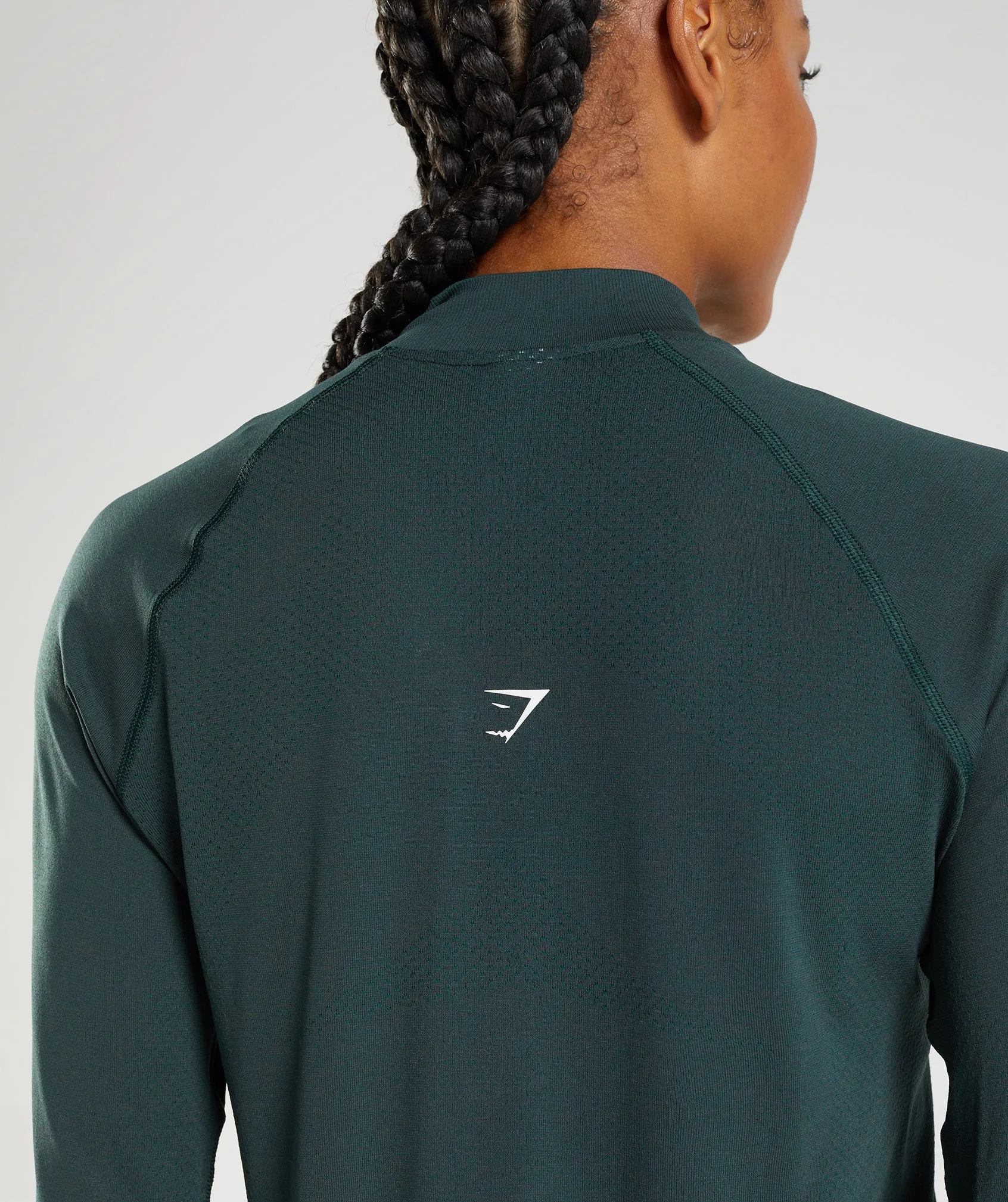 Gymshark Vital Seamless 1/2 Zip - Woodland Green Marl sold by Gymshark product image thumbnail 5