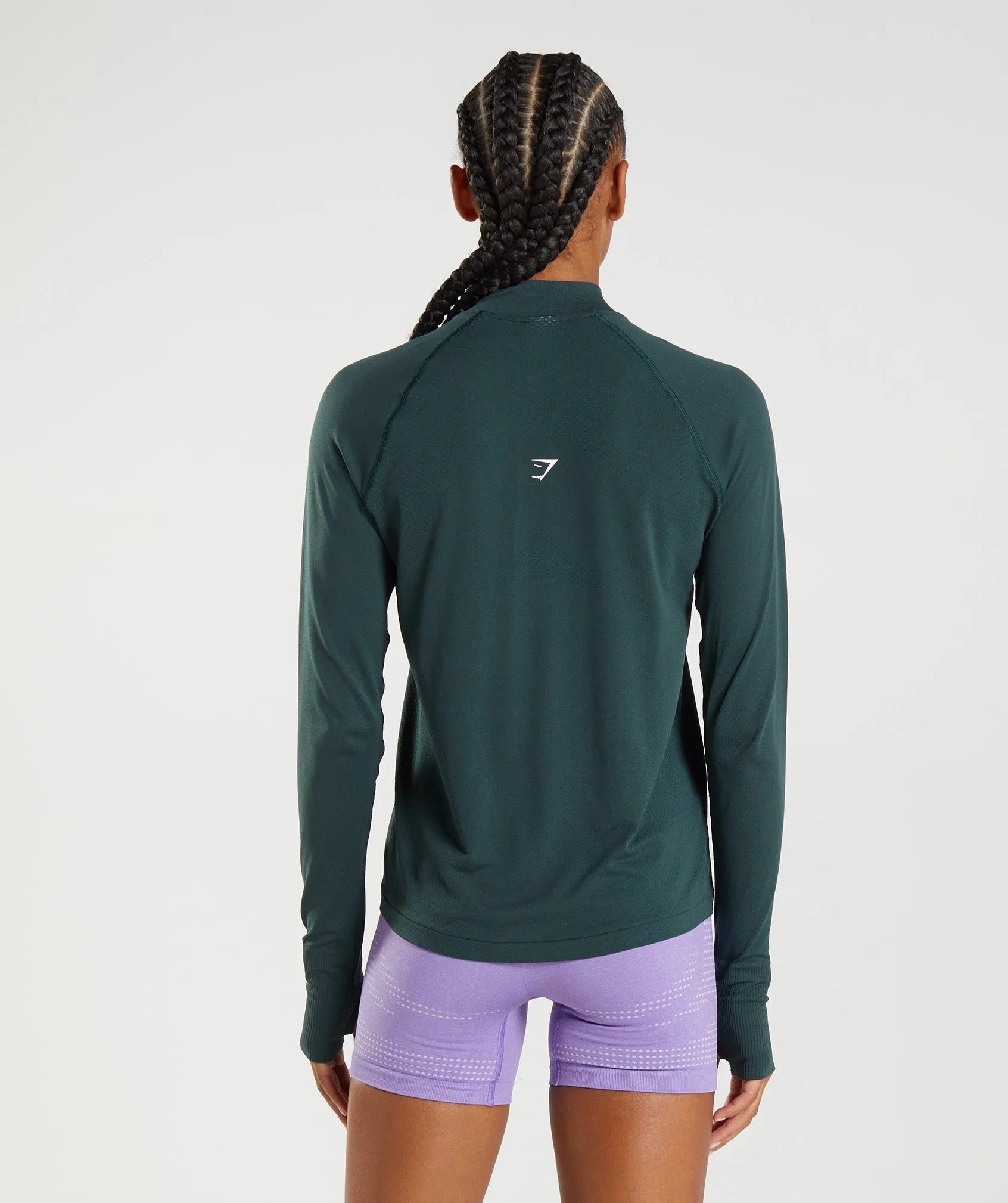 Gymshark Vital Seamless 1/2 Zip - Woodland Green Marl sold by Gymshark product image thumbnail 2
