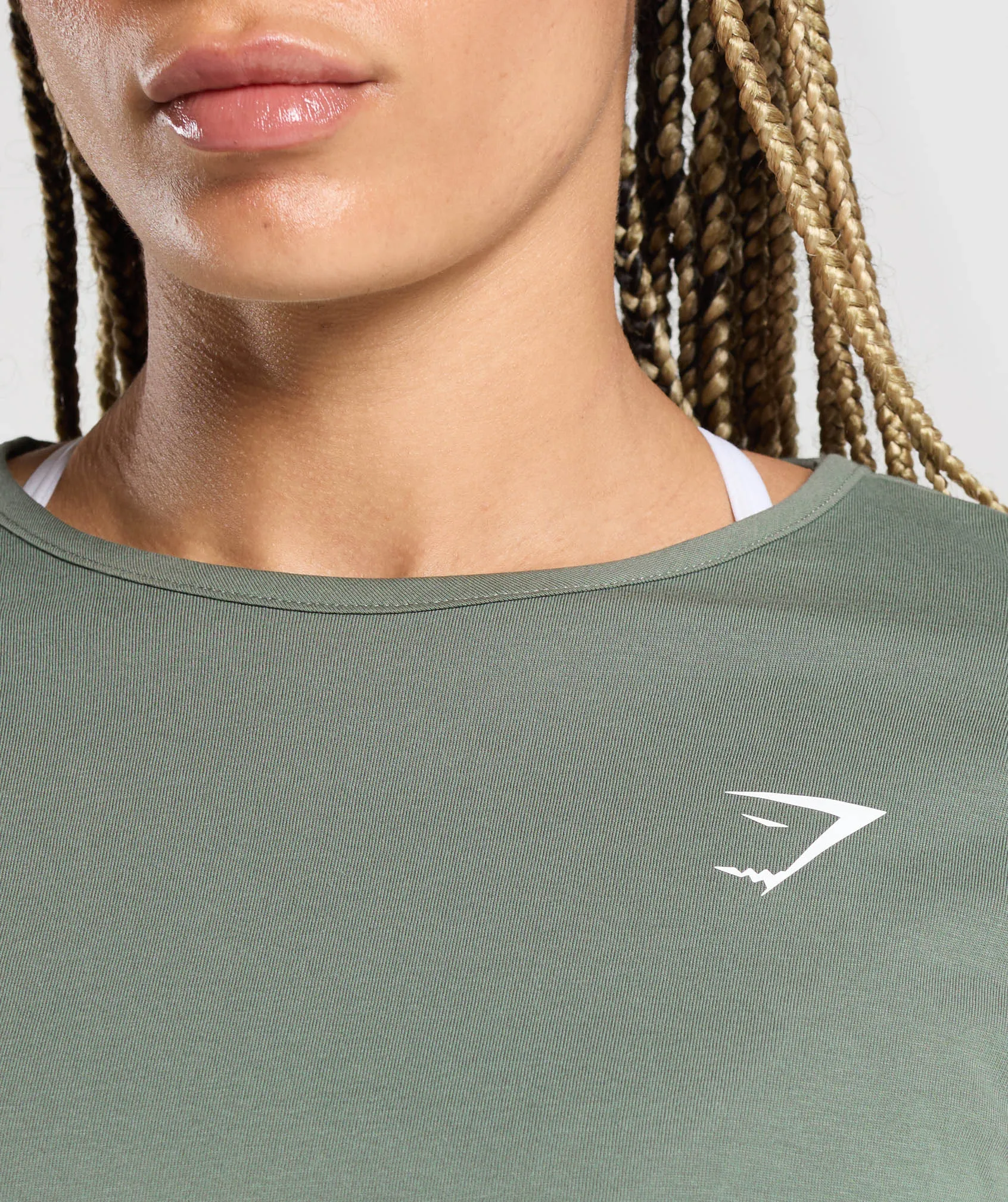 Gymshark Training Oversized Cotton Long Sleeve Top - Unit Green sold by Gymshark product image thumbnail 5