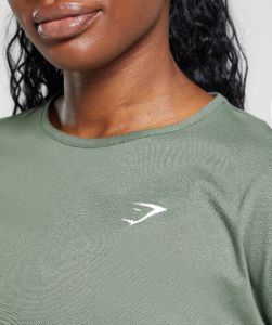 Gymshark Oversized Cotton Long Sleeve Top - Unit Green sold by Gymshark